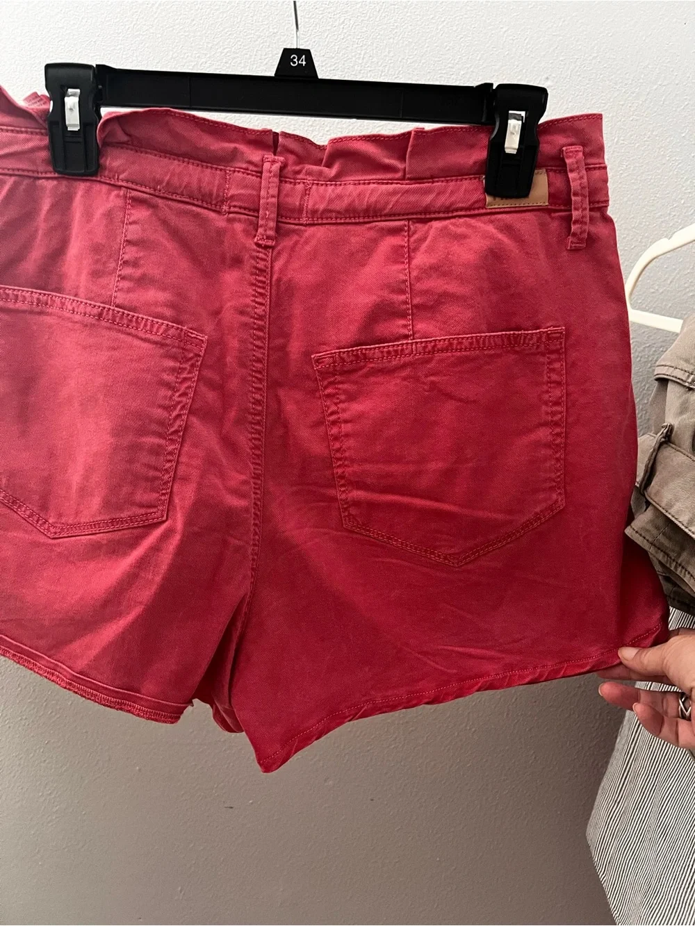 PAIGE Women's Crimson Tie-Waist High-Rise Shorts